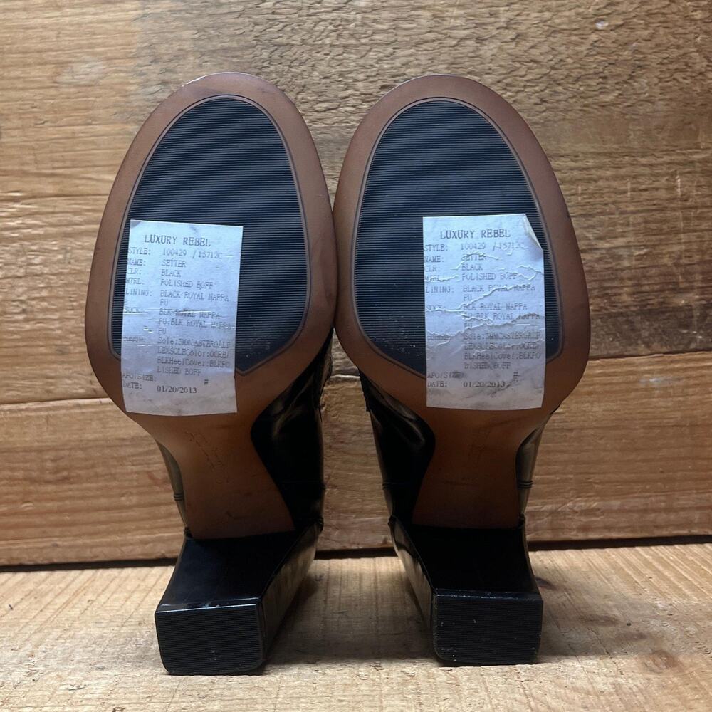 LUXURY REBEL Women's High Healed Gold-tipped Kiltie Penny Loafer Pump. 37EU/US 6 - Picture 7 of 8
